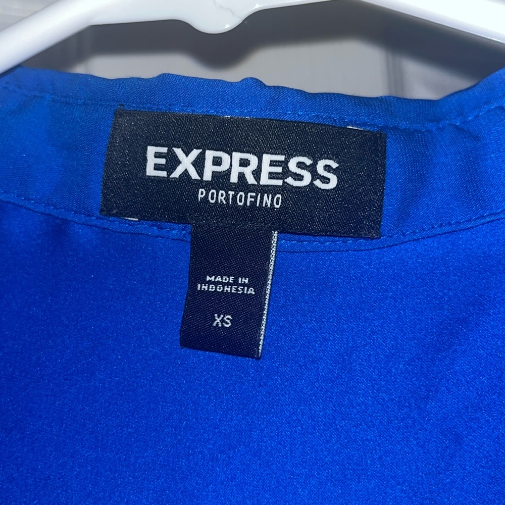 Express Blue Button-Up Shirt - Picture 2 of 8